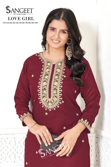 Sangeet Love Girl catalog rayon kurti wholesale