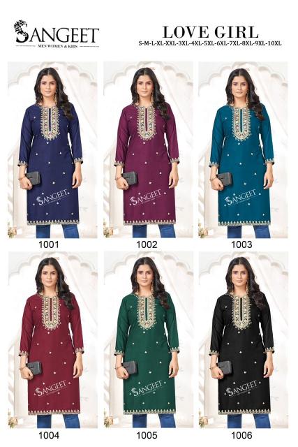 Sangeet Love Girl catalog rayon kurti wholesale