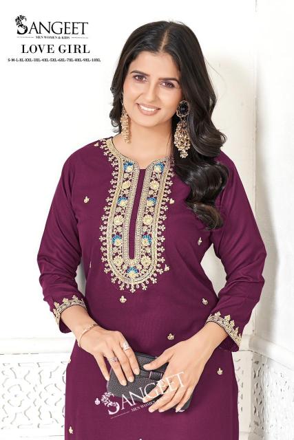 Sangeet Love Girl catalog rayon kurti wholesale