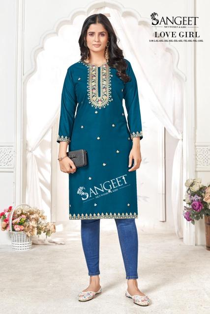 Sangeet Love Girl catalog rayon kurti wholesale