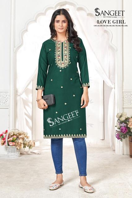 Sangeet Love Girl catalog rayon kurti wholesale