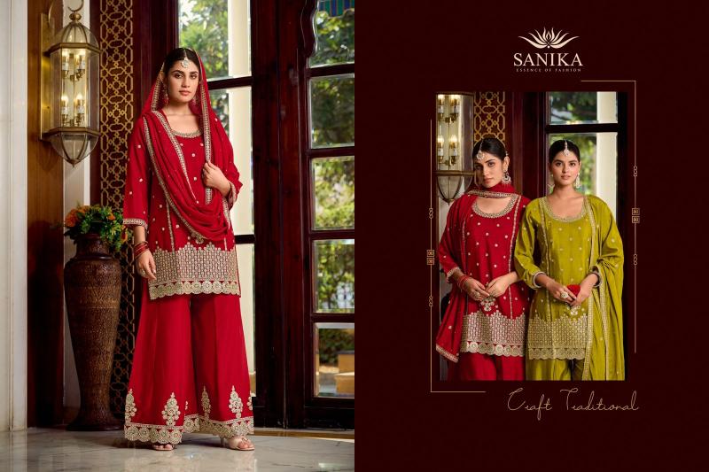 Sanika Myra catalog chinon silk salwar kameez