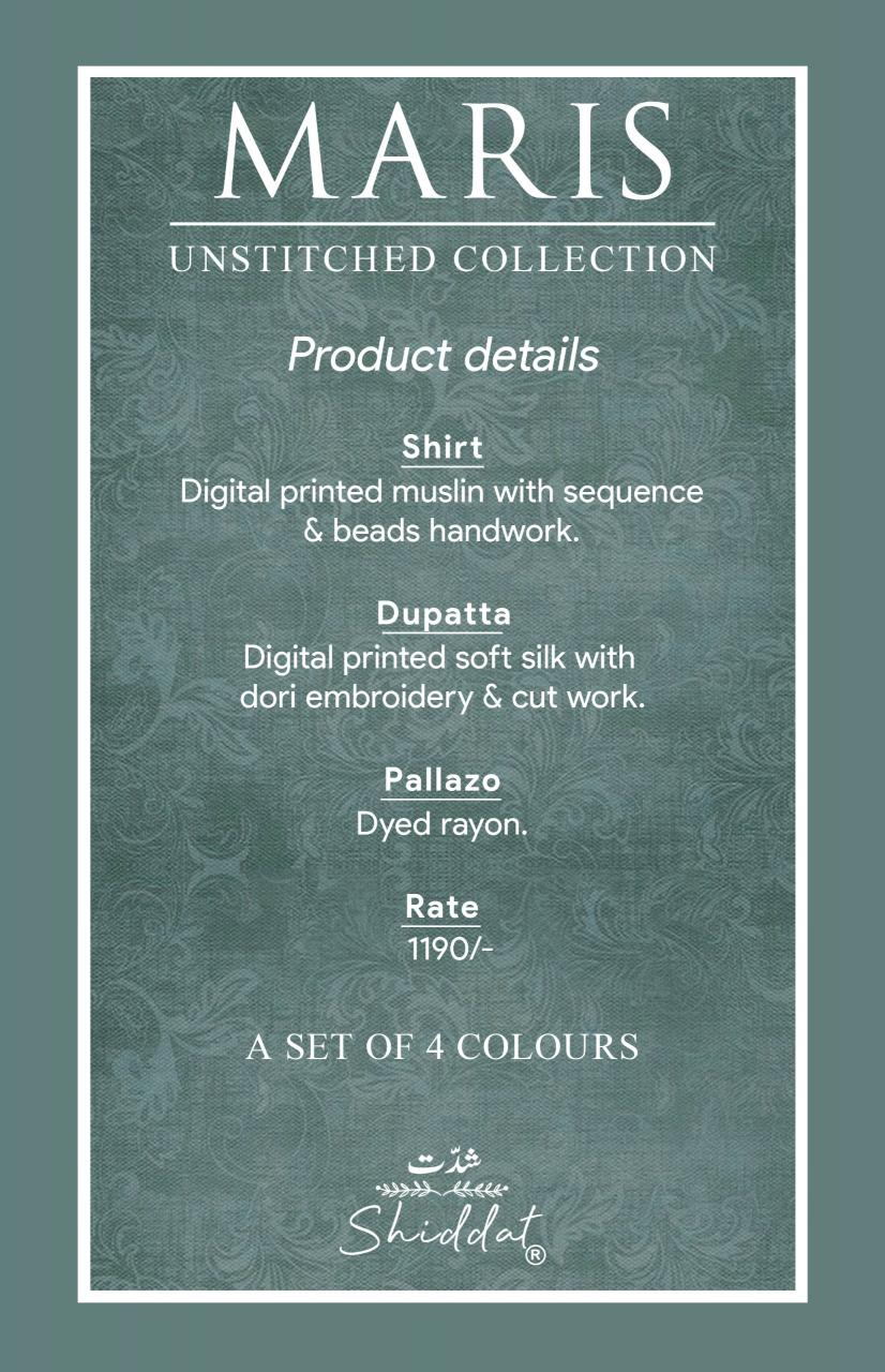 Shiddat Maris 1003 catalog salwar kameez