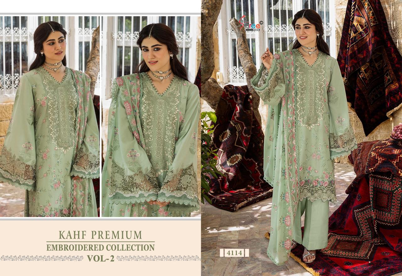 Shree Fabs Kahf Premium Embroidered coll vol 2 catalog Chiffon Dupatta pakistani designer suits