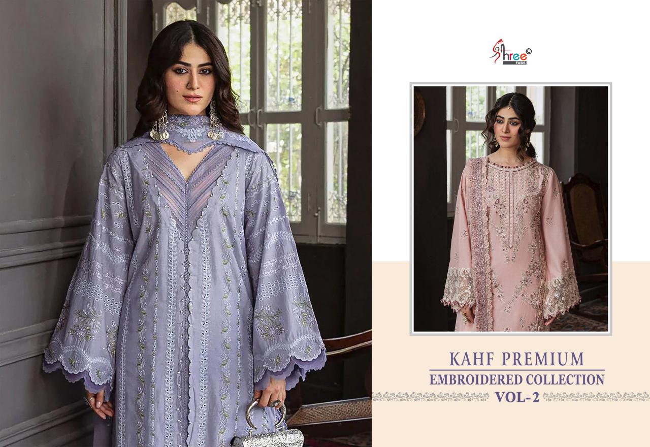 Shree Fabs Kahf Premium Embroidered coll vol 2 catalog Chiffon Dupatta pakistani designer suits