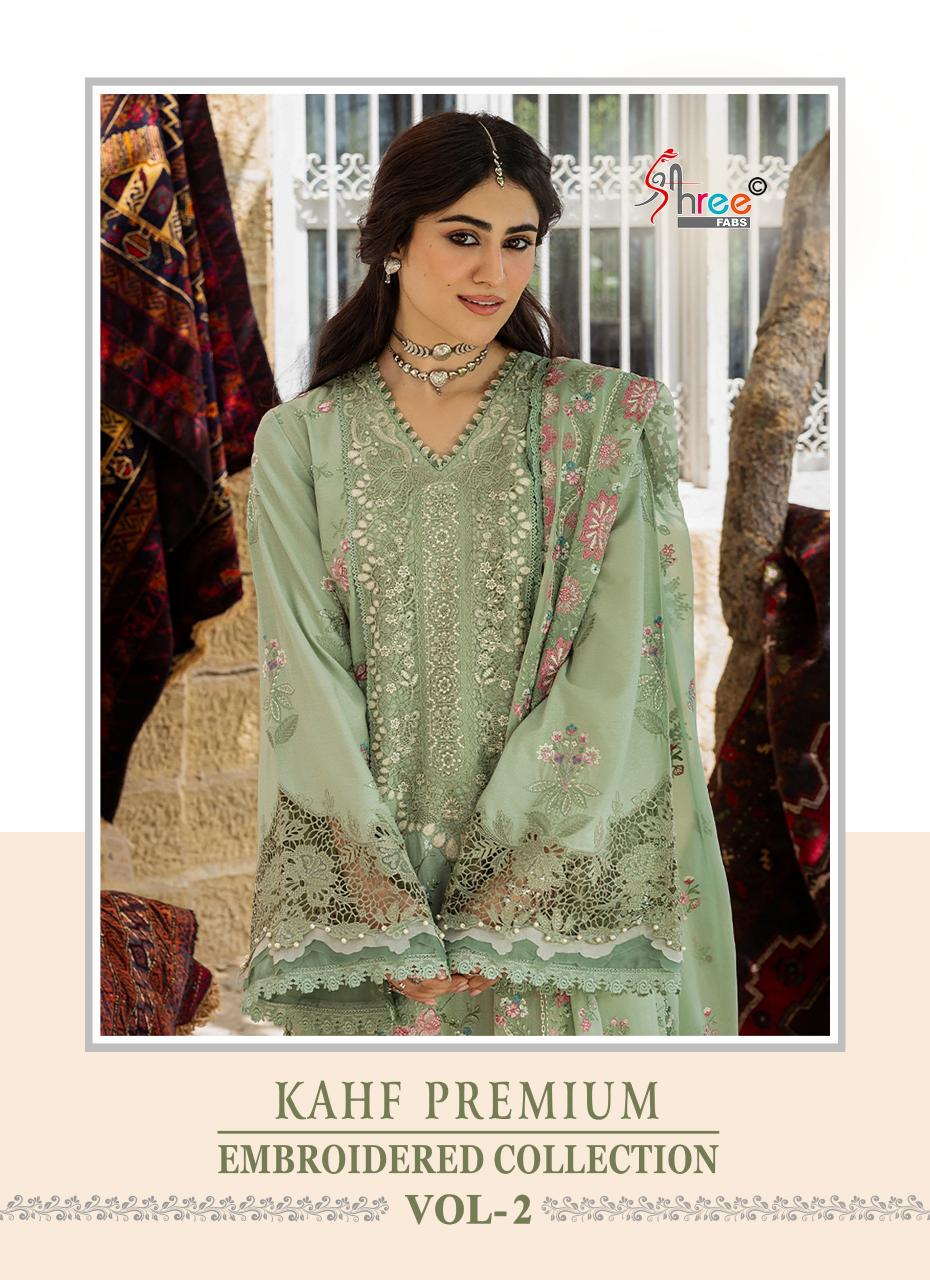 Shree Fabs Kahf Premium Embroidered coll vol 2 catalog Chiffon Dupatta pakistani designer suits