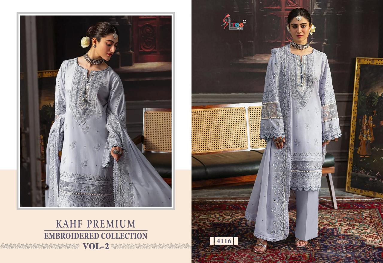 Shree Fabs Kahf Premium Embroidered coll vol 2 catalog Cotton Dupatta wholesale pakistani designer suits