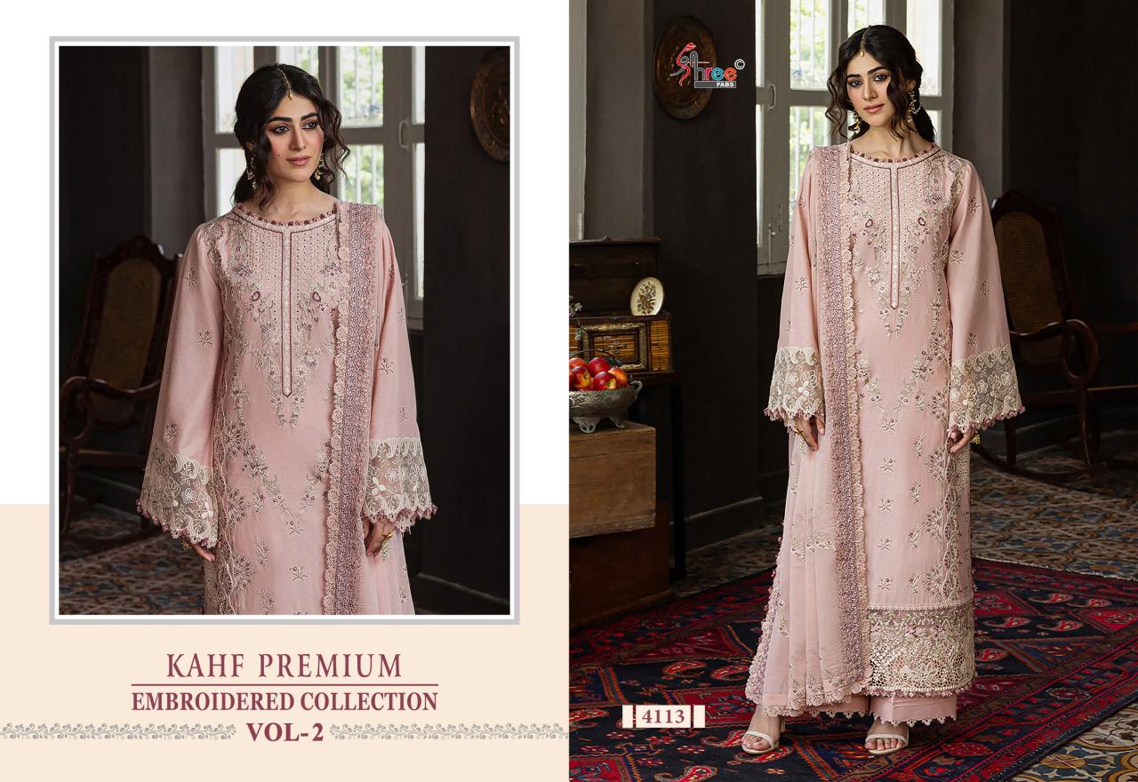 Shree Fabs Kahf Premium Embroidered coll vol 2 catalog Cotton Dupatta wholesale pakistani designer suits