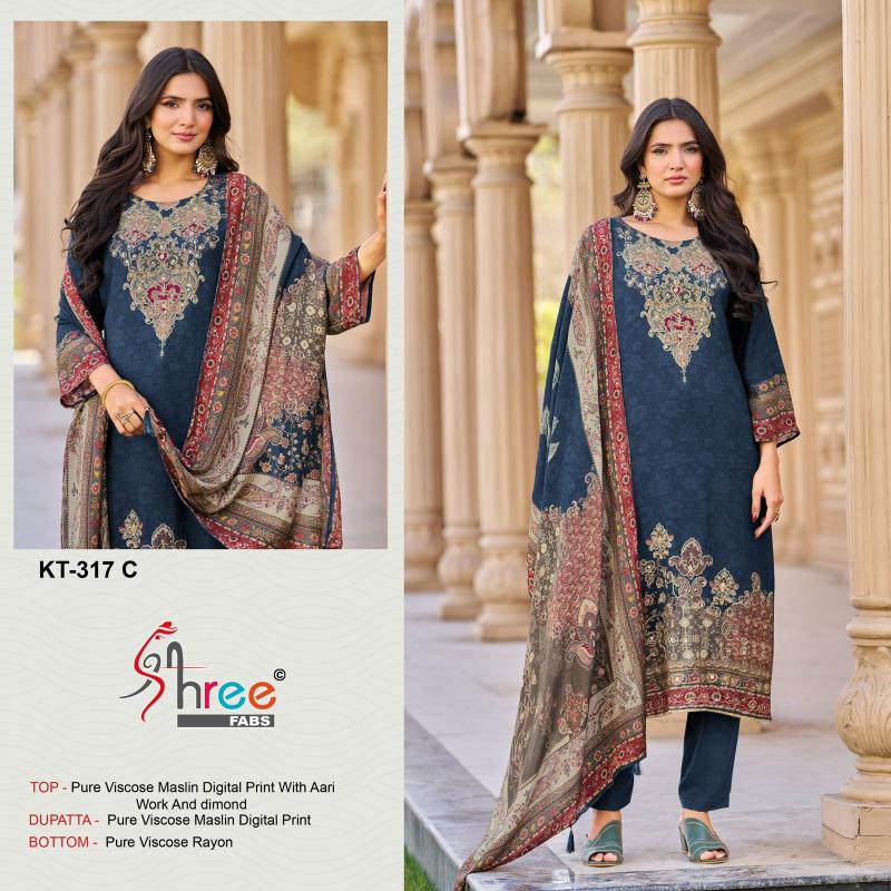 Shree Fabs KT 317 catalog pakistani wholesale suits franchises