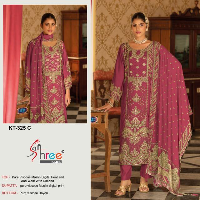 Shree Fabs KT 325 catalog wholesale pakistani copy suits in surat