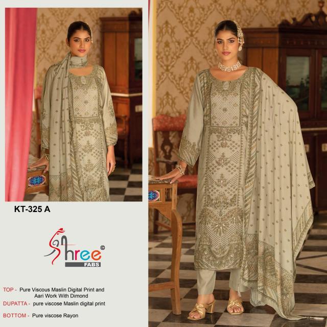 Shree Fabs KT 325 catalog wholesale pakistani copy suits in surat