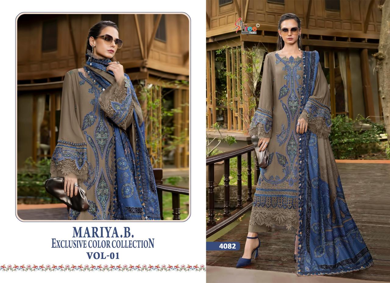 Shree Fabs Mariya B 4082 A To D Chiffon Dupatta pakistani copy suits in kerala 