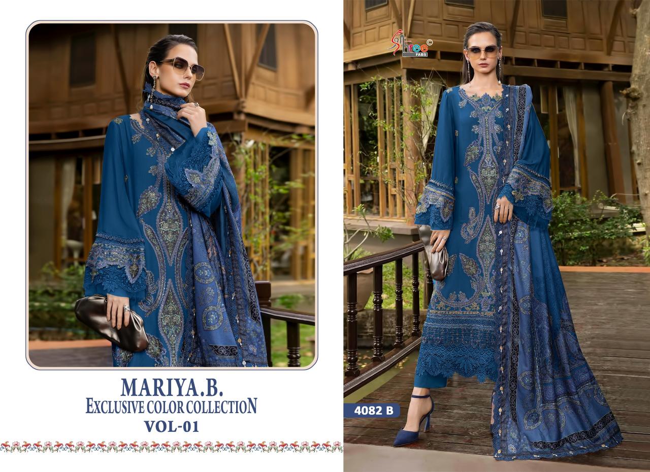 Shree Fabs Mariya B 4082 A To D Chiffon Dupatta pakistani copy suits in kerala 