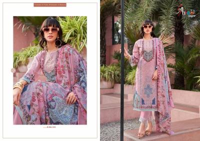 Shree Fabs Mashaal Emb Lawn Collection Vol 1 Chiffon Dupatta pakistani replica suits online india wholesale