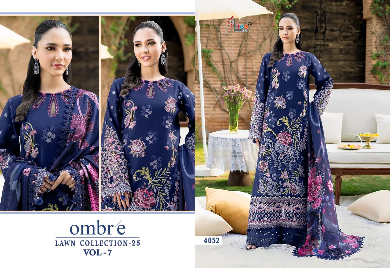 Shree fabs Ombre Lawn Collection 25 Vol 7 catalog Chiffon Dupatta pakistani suits replica in delhi 