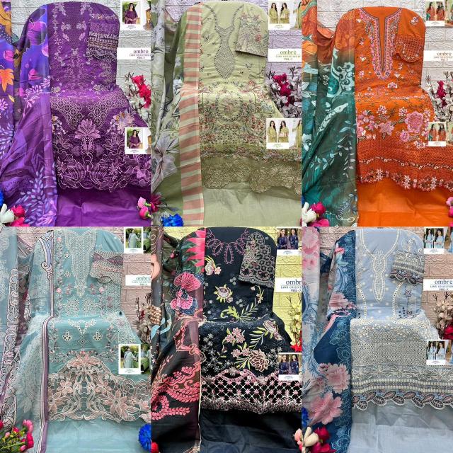 Shree fabs Ombre Lawn Collection 25 Vol 7 catalog Chiffon Dupatta pakistani suits replica in delhi 