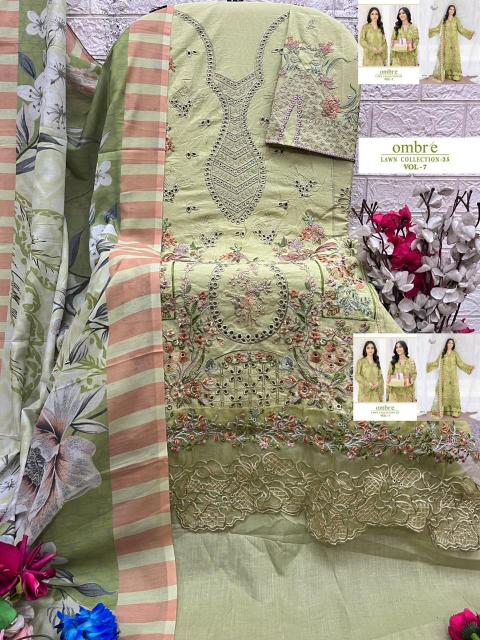 Shree fabs Ombre Lawn Collection 25 Vol 7 catalog Chiffon Dupatta pakistani suits replica in delhi 