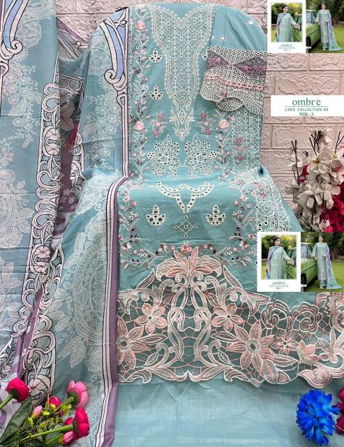 Shree fabs Ombre Lawn Collection 25 Vol 7 catalog Cotton Dupatta pakistani suits replica in surat 