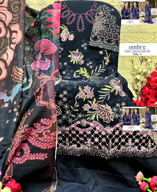 Shree fabs Ombre Lawn Collection 25 Vol 7 catalog Cotton Dupatta pakistani suits replica in surat 