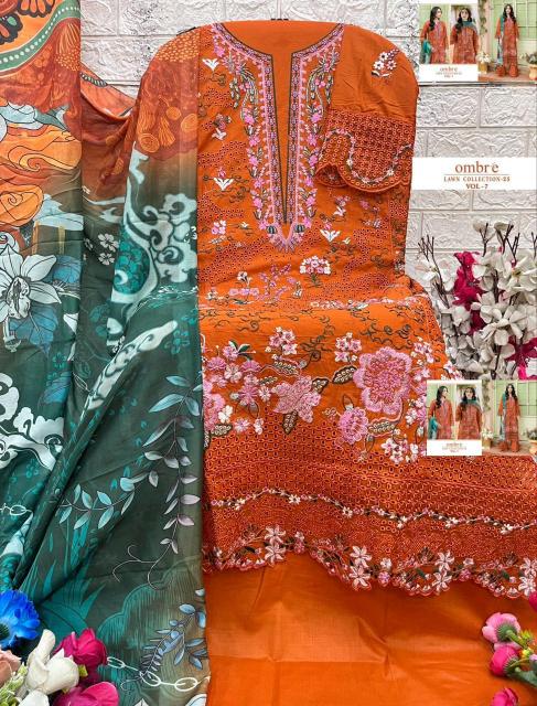 Shree fabs Ombre Lawn Collection 25 Vol 7 catalog Cotton Dupatta pakistani suits replica in surat 