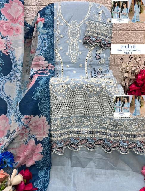 Shree fabs Ombre Lawn Collection 25 Vol 7 catalog Cotton Dupatta pakistani suits replica in surat 