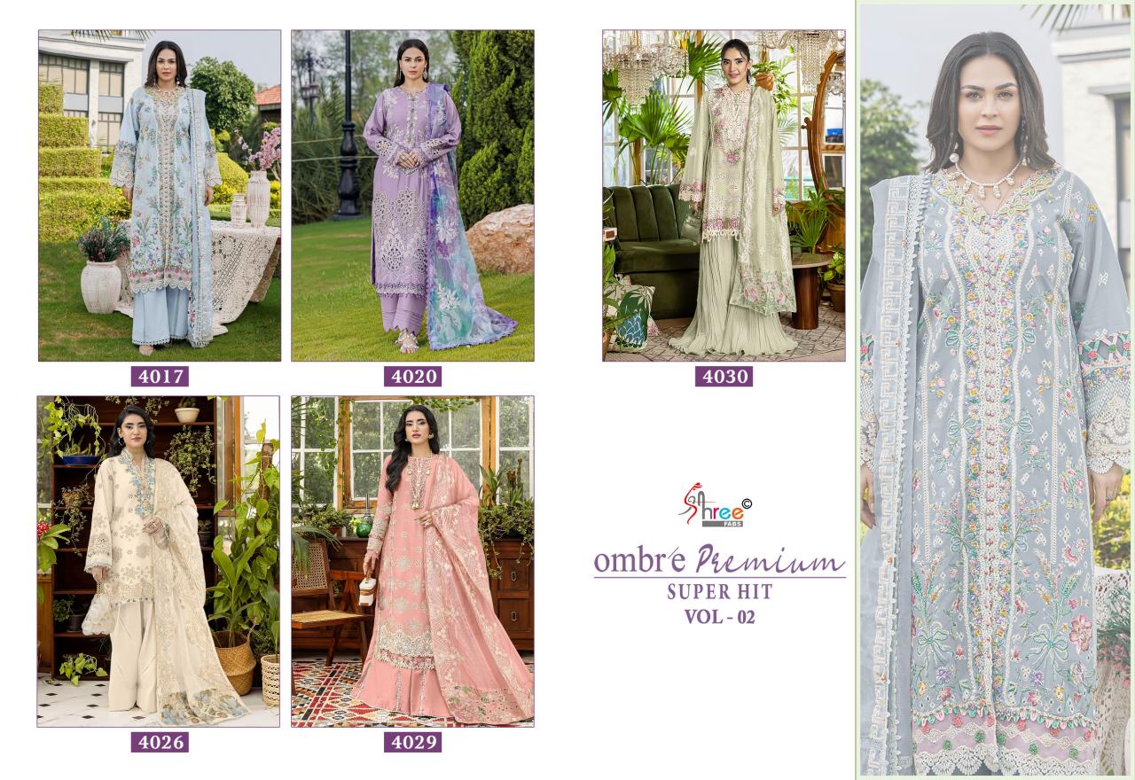 Shree Fabs Ombre Premium Super Hit vol 2 catalog pakistani suits wholesale suppliers in delhi