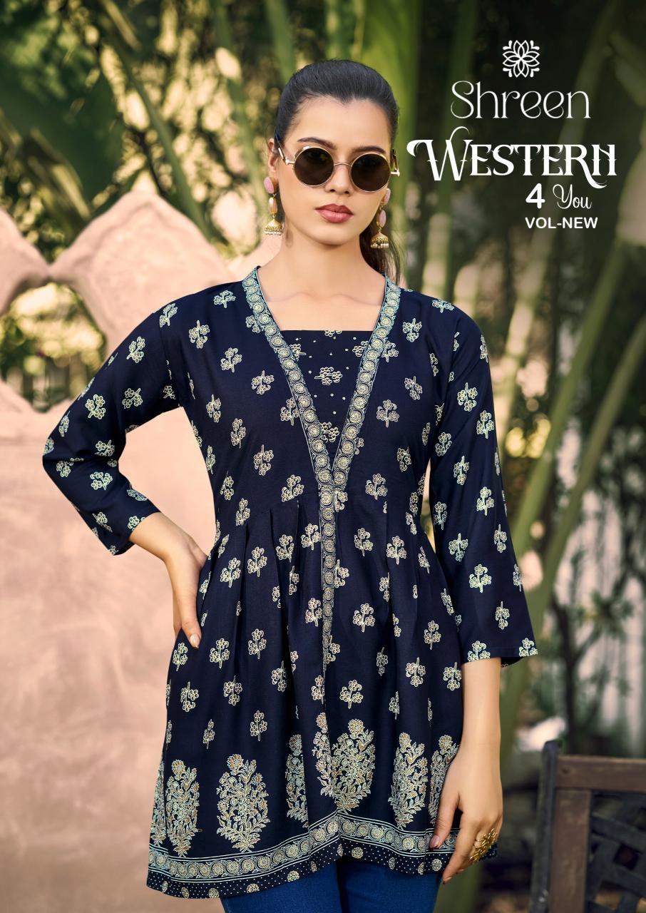 Shreen Western 4 You catalog digital print kurtis wholesale