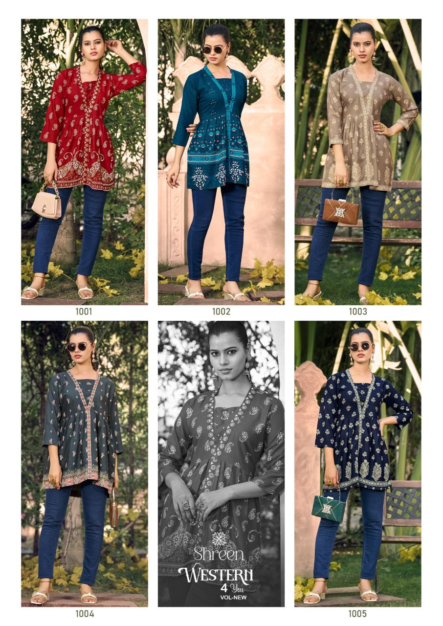 Shreen Western 4 You catalog digital print kurtis wholesale