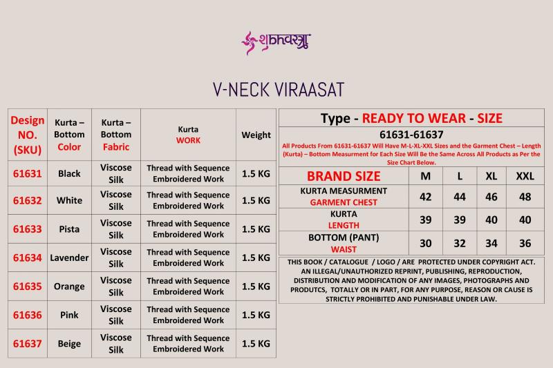Shubhvastra V Neck Viraasat catalog mens kurta pajama wholesale surat