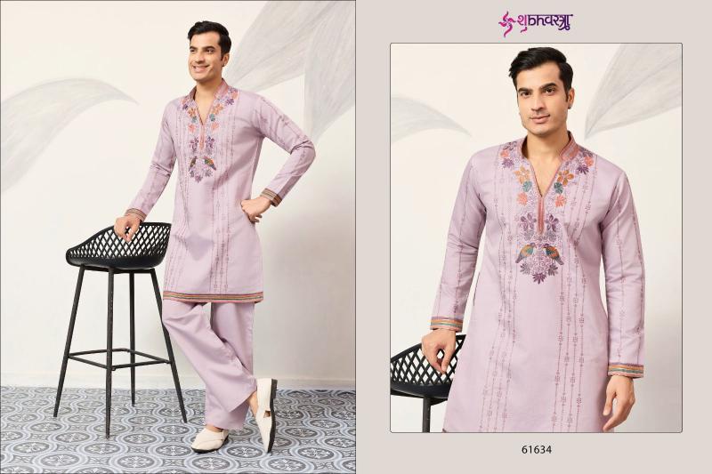 Shubhvastra V Neck Viraasat catalog mens kurta pajama wholesale surat