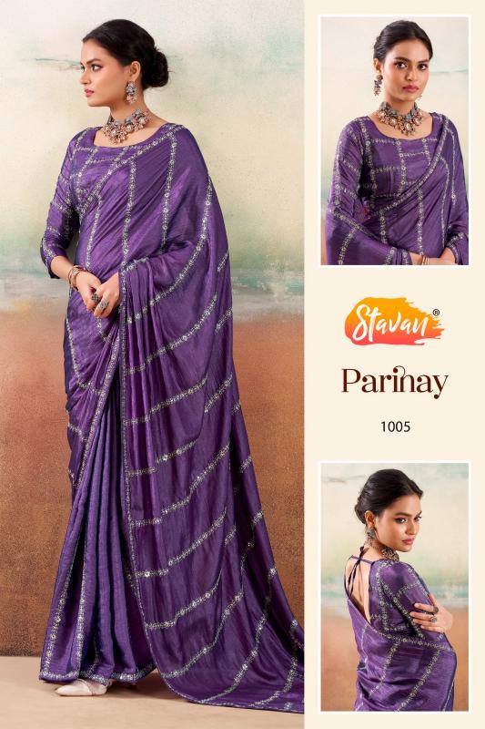 Stavan Parinay catalog embroidered saree supplier in surat
