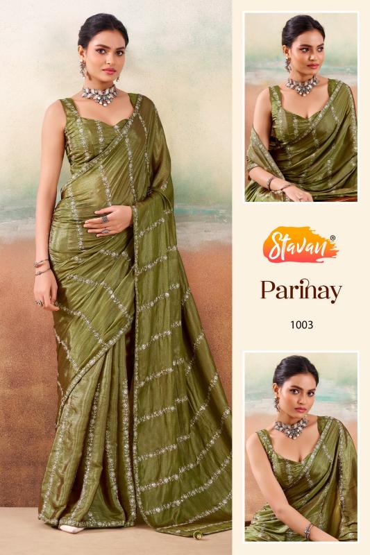 Stavan Parinay catalog embroidered saree supplier in surat