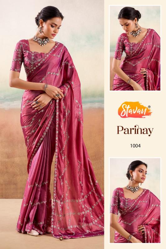 Stavan Parinay catalog embroidered saree supplier in surat