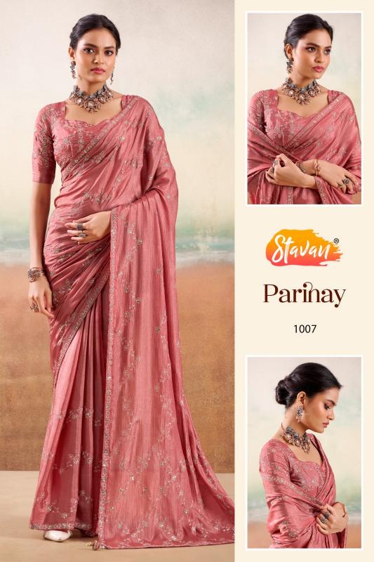 Stavan Parinay catalog embroidered saree supplier in surat