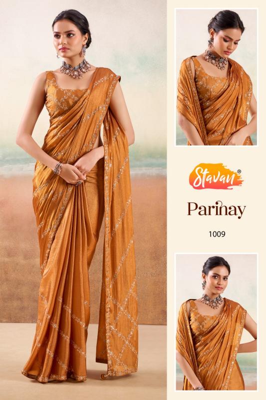 Stavan Parinay catalog embroidered saree supplier in surat