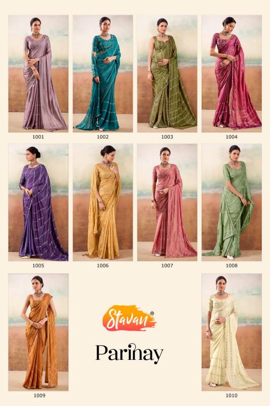 Stavan Parinay catalog embroidered saree supplier in surat