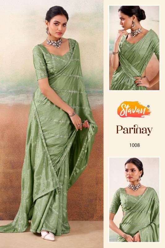 Stavan Parinay catalog embroidered saree supplier in surat