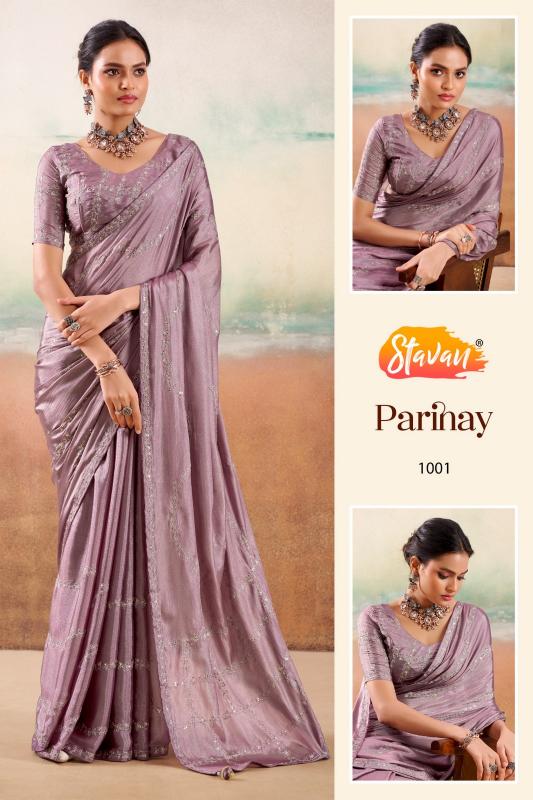 Stavan Parinay catalog embroidered saree supplier in surat