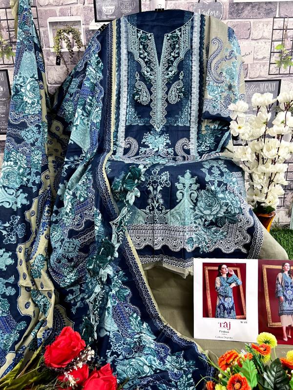 Taj 415 Catalog Chiffon Dupatta pakistani copy suits