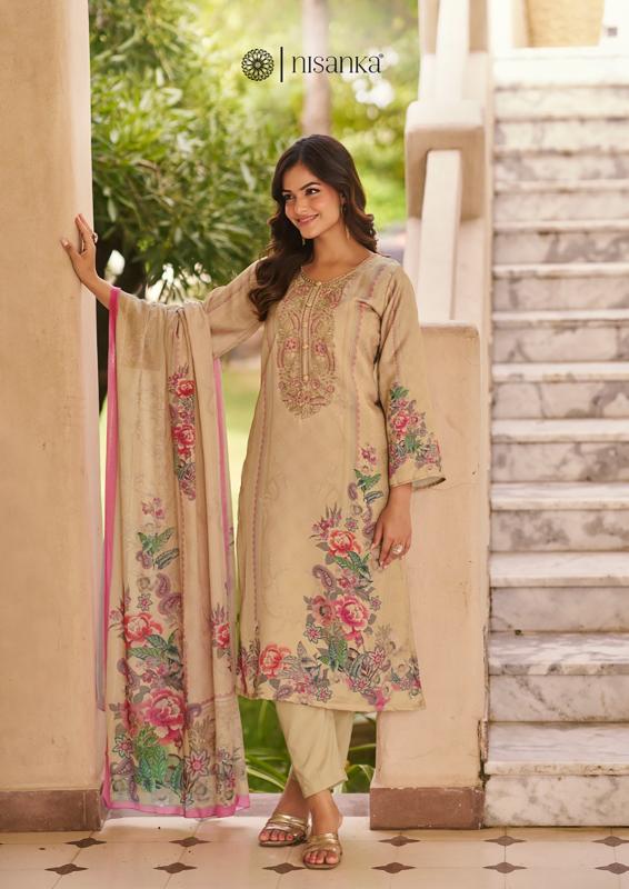 The Hermitage Shop Nisanka Miraal Luxury Lawn 26 catalog ludhiyana design salwar kameez wholesale exporter