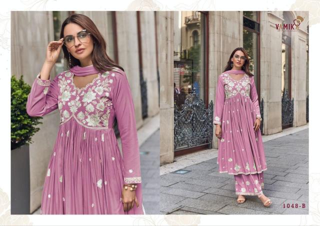 Vamika Lakhnavi Vol 8 silver (D.NO.1048A 1048D) Catalog long kurtis design