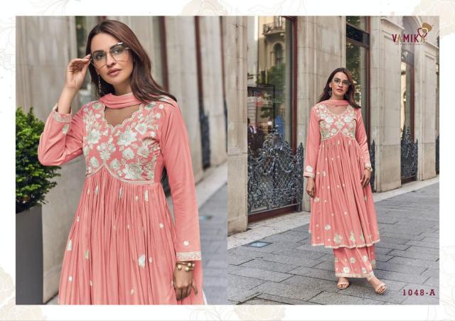 Vamika Lakhnavi Vol 8 silver (D.NO.1048A 1048D) Catalog long kurtis design