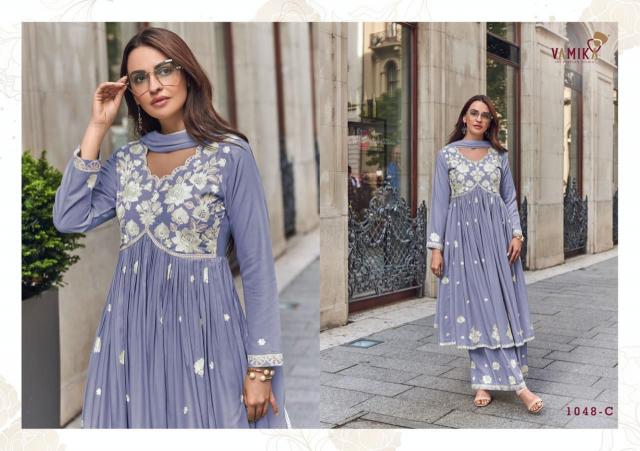 Vamika Lakhnavi Vol 8 silver (D.NO.1048A 1048D) Catalog long kurtis design