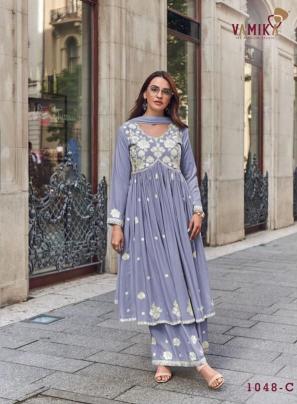 Vamika Lakhnavi Vol 8 silver (D.NO.1048A 1048D) Catalog long kurtis design