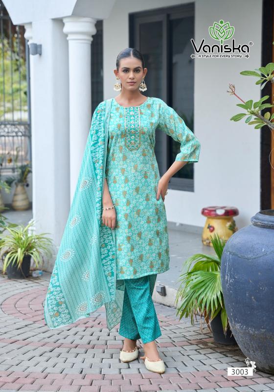 Vaniska Sunrise Vol 3 catalog Capsul Foil Print Kurti Pant set