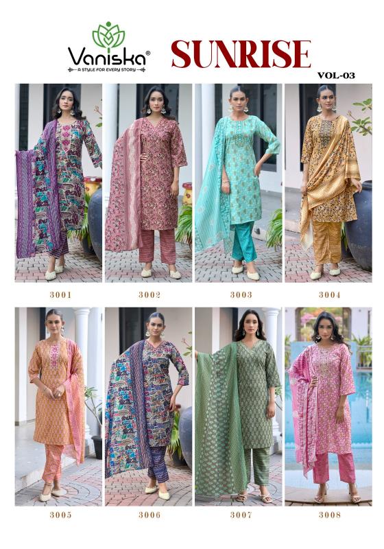 Vaniska Sunrise Vol 3 catalog Capsul Foil Print Kurti Pant set