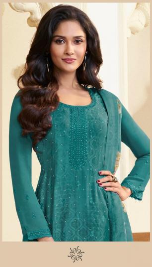 Vinay Kuleesh Silkina Royal Crepe 48 catalog Designer salwar kameez 