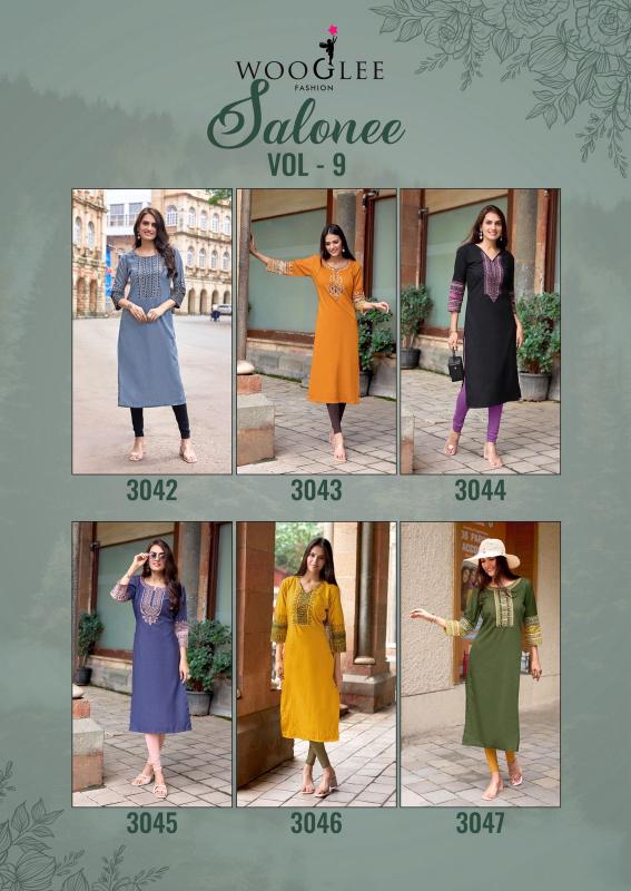 Wooglee Salonee Vol 9 catalog kurtis wholesale at cheap prices