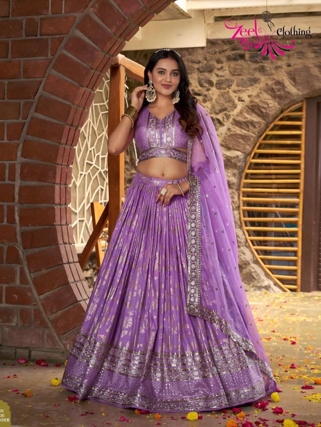 Zeel Clothing Amrapali 7100 Catalog india party wear lehenga