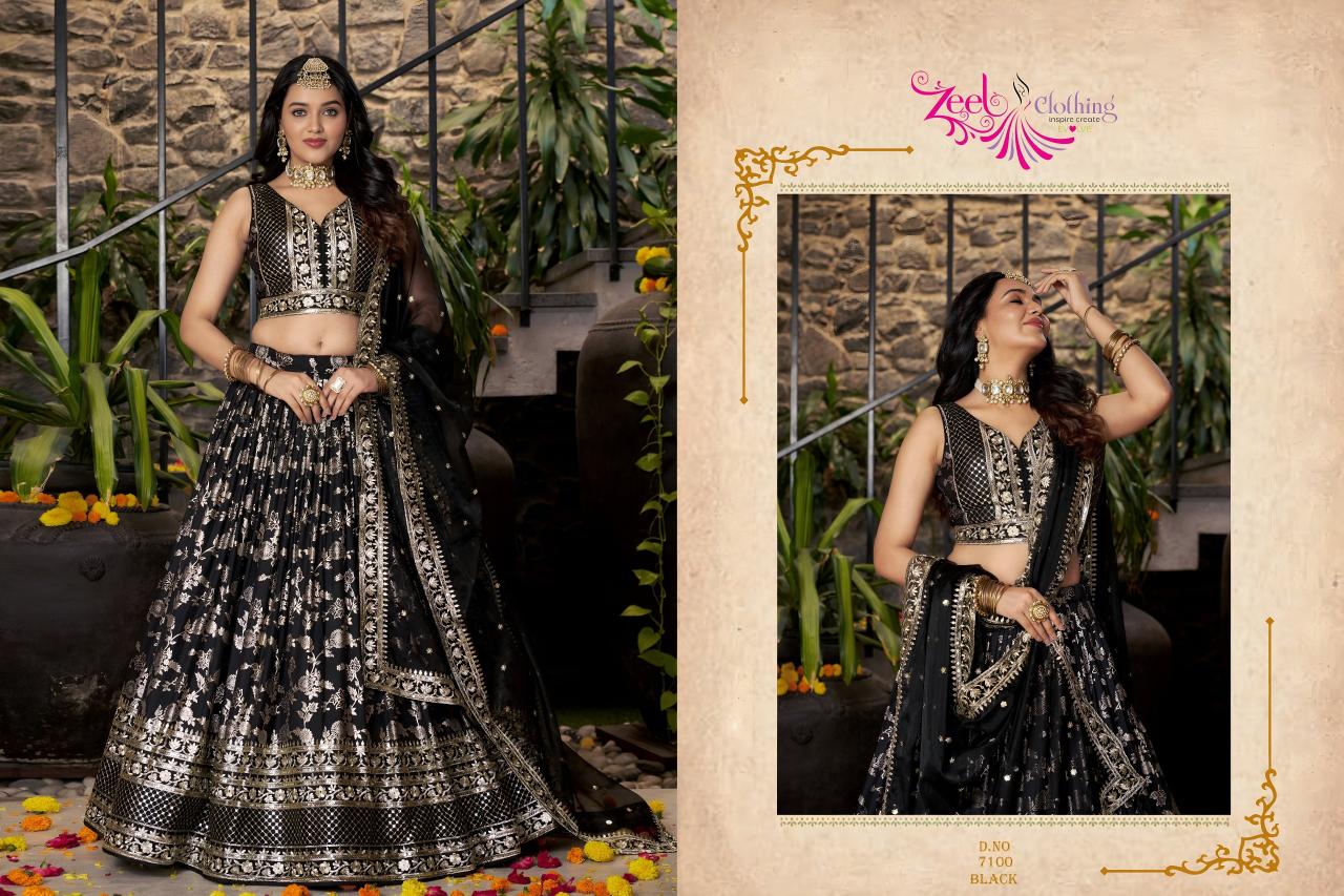 Zeel Clothing Amrapali 7100 Catalog india party wear lehenga